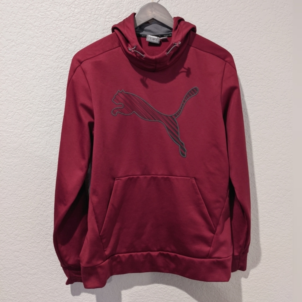 PUMA M burgundy and gray oversized hoodie